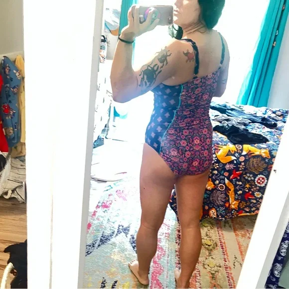 Sundance Floral One Piece Swimsuit - Pink and Blue - Picture 6 of 7